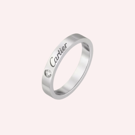 Pre-Owned Cartier C de Cartier Wedding Band in Platinum with Diamond – 3 mm