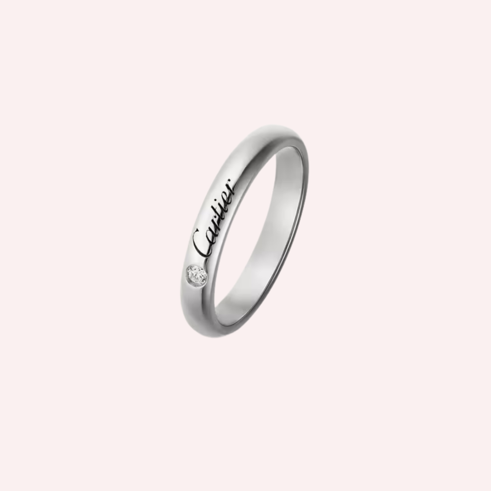 Pre-Owned Cartier C de Cartier Wedding Band in Platinum with Diamond – 3 mm Pre-Owned Cartier C de Cartier Wedding Band in Platinum with Diamond – 3 mm