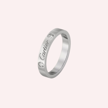 Pre-Owned Cartier C de Cartier Wedding Band in Platinum with Diamond – 4 mm