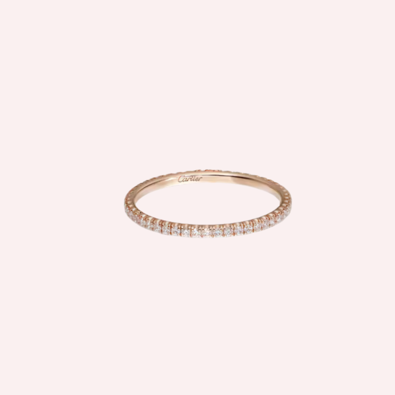 Pre-Owned Cartier Étincelle de Cartier Pavé Wedding Band in 18K Rose Gold with Diamonds – 1.52 mm