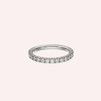 Pre-Owned Cartier Étincelle de Cartier Semi-Pavé Wedding Band in Platinum with Diamonds – 2.6 mm
