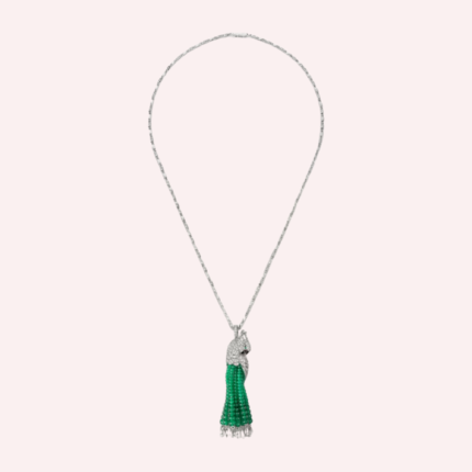 Pre-Owned Faune et Flore de Cartier Les Oiseaux Libérés Emerald Bead and Diamond Necklace