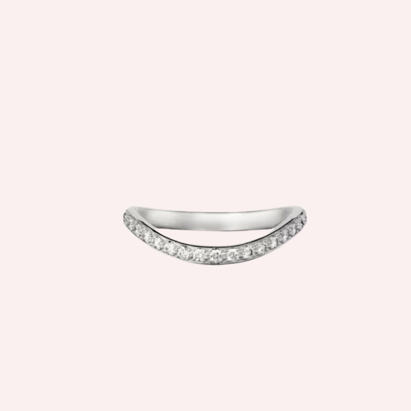 Pre-Owned Cartier Trinity Ruban Pavé Wedding Band in Platinum with Diamonds – 2 mm