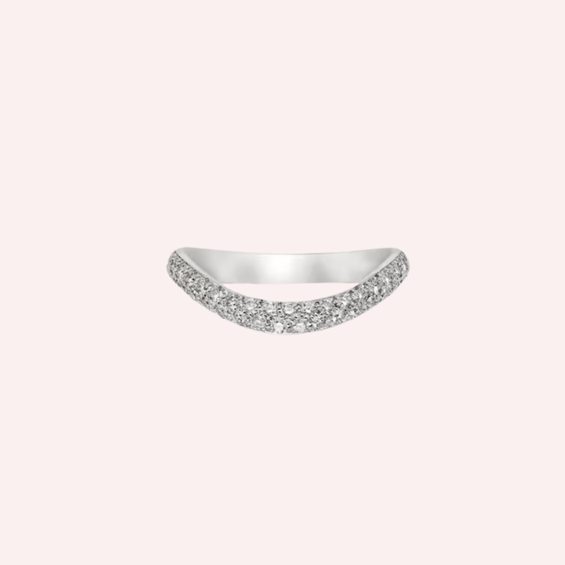Pre-Owned Cartier Trinity Ruban Pavé Wedding Band in Platinum with Diamonds – 2.5 mm