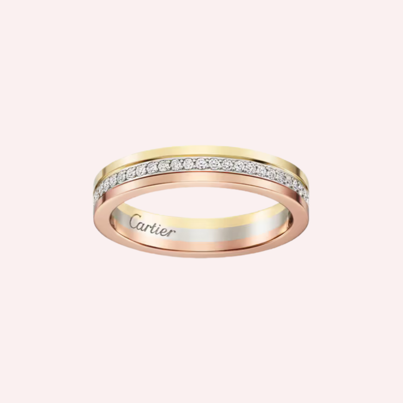 Pre-Owned Cartier Vendôme Louis Cartier Pavé Wedding Band in 18K Gold with Diamonds – 3.5 mm