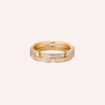 Pre-Owned Cartier Maillon Panthère Double Row Half-Paved Wedding Band in 18K Yellow Gold with Diamonds
