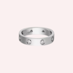 Pre-Owned Cartier LOVE Small Model Ring with 8 Diamonds in 18K White Gold - Image 2