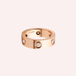 Pre-Owned Cartier LOVE Classic Ring with 6 Diamonds in 18K Rose Gold - Image 2
