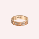 Pre-Owned Cartier LOVE Small Model Pavé Ring in 18K Rose Gold with Diamonds - Image 2