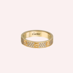 Pre-Owned Cartier LOVE Small Model Pavé Ring in 18K Yellow Gold with Diamonds - Image 2