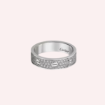 Pre-Owned Cartier LOVE Small Model Pavé Ring in 18K White Gold with Diamonds - Image 2