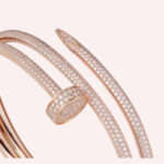 Pre-Owned Cartier Juste un Clou Double Bracelet, Half-Pavé Diamonds, Rose Gold - Image 2