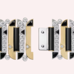 Pre-Owned Cartier Géométrie & Contrastes Onyx Pavé Bracelet in 18K White Gold and Yellow Gold with Diamonds