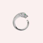 Pre-Owned Panthère de Cartier Medium Model Half-Pavé Diamond Ring in 18K White Gold - Image 2