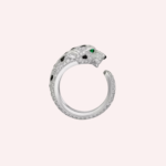Pre-Owned Panthère de Cartier Medium Model Half-Pavé Diamond Ring in 18K White Gold - Image 3