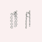 Pre-Owned Reflection de Cartier Earrings in White Gold with Brilliant-Cut and Baguette-Cut Diamonds - Image 2
