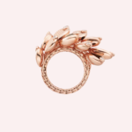 Pre-Owned Grain de Café de Cartier Obsidian Half-Pavé Ring in 18K Rose Gold - Image 2