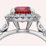 Pre-Owned Cartier Destinée Solitaire Cushion-Cut Ruby Pavé Ring in Platinum - Image 3