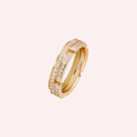 Pre-Owned Cartier Maillon Panthère Double Row Half-Pavé Wedding Band with Diamonds in 18K Yellow Gold - Image 3