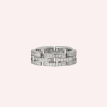 Pre-Owned Cartier Maillon Panthère Triple Row Pavé Ring with Diamonds in 18K White Gold - Image 3