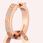Pre-Owned Cartier LOVE Multiwear Half-Pavé Earrings with Diamonds in 18K Rose Gold - Image 3
