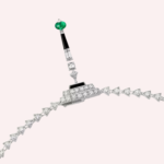 Pre-Owned Cartier En Équilibre Pavé Necklace in White Gold with Emeralds, Diamonds, and Onyx - Image 2