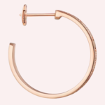 Pre-Owned Cartier LOVE Medium Pavé Hoop Earrings with Diamonds in 18K Rose Gold - Image 2