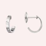 Pre-Owned Cartier LOVE Small Hoop Earrings in 18K White Gold - Image 3