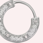 Pre-Owned Cartier LOVE Single Pavé Hoop Earring with Diamonds in 18K White Gold - Image 4