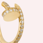 Pre-Owned Cartier Juste un Clou Small Pavé Hoop Earrings with Diamonds in 18K Yellow Gold - Image 3
