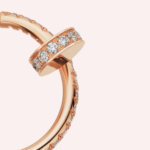 Pre-Owned Cartier Juste un Clou Small Pavé Hoop Earrings with Diamonds in 18K Rose Gold - Image 2