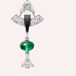 Pre-Owned Cartier En Équilibre Pavé Earrings in White Gold with Emeralds, Diamonds, and Onyx - Image 2