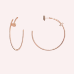Pre-Owned Cartier Juste un Clou Large Pavé Hoop Earrings with Diamonds in 18K Rose Gold - Image 2