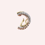 Pre-Owned Cartier Trinity Single Half-Pavé Earring with Black Lacquer and Diamonds in 18K White, Rose & Yellow Gold - Image 3