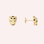 Pre-Owned Panthère de Cartier Stud Earrings in 18K Yellow Gold - Image 3
