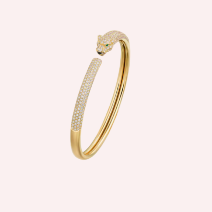 Pre-Owned Cartier Panthère de Cartier Bracelet, Small Model, Half-Pavé, Yellow Gold
