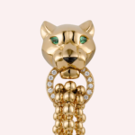 Pre-Owned Panthère de Cartier Diamond Pendant Earrings in 18K Yellow Gold - Image 2