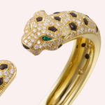 Pre-Owned Cartier Panthère de Cartier Bracelet, Medium Model, Half-Pavé, Yellow Gold