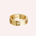Pre-Owned Cartier LOVE Classic Ring with 3 Diamonds in 18K Yellow Gold - Image 2