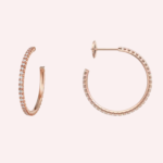 Pre-Owned Cartier Étincelle de Cartier Pavé Hoop Earrings, Medium Model, 18K Rose Gold - Image 2
