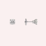 Pre-Owned Cartier 1895 Diamond Stud Earrings in Platinum - Image 4