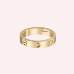 Pre-Owned Cartier LOVE Small Model Ring with 1 Diamond in 18K Yellow Gold - Image 2