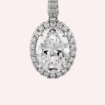 Pre-Owned Cartier Destinée Pavé Oval-Cut Diamond Sleeper Earrings in Platinum - Image 2