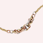 Pre-Owned Cartier Trinity Cushion-Shaped Bracelet on Chain in 18K White, Rose & Yellow Gold - Image 3