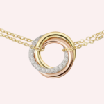 Pre-Owned Cartier Trinity Diamond Chain Bracelet in 18K White, Yellow & Rose Gold - Image 3