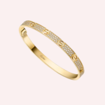 Pre-Owned Cartier LOVE Medium Model Pavé Bracelet in Yellow Gold with Diamonds - Image 2