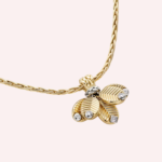 Pre-Owned Grain de Café Necklace with Diamonds, 18K Yellow and White Gold - Image 4