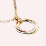 Pre-Owned Trinity Pendant Necklace, Medium Model with Diamonds, 18K White, Rose & Yellow Gold - Image 4