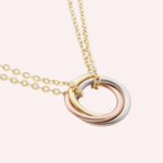 Pre-Owned Trinity Mini Pendant Necklace, 18K White, Rose & Yellow Gold - Image 4