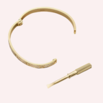 Pre-Owned Cartier LOVE Classic Model Pavé Bracelet in Yellow Gold with Diamonds - Image 2